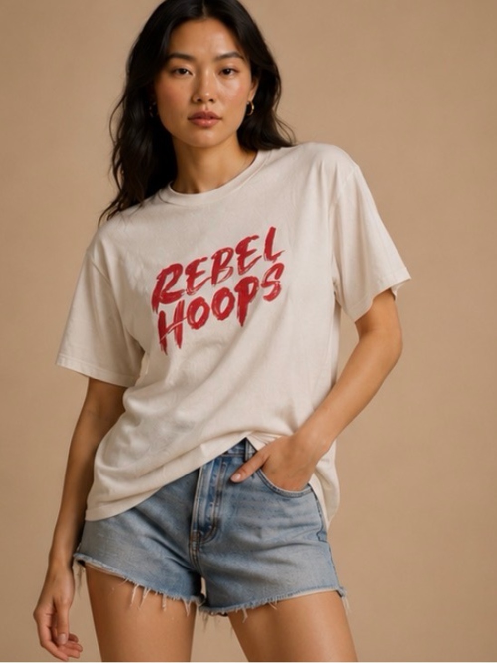 Rebel Hoops Graphic Tee White Gildan Size Large